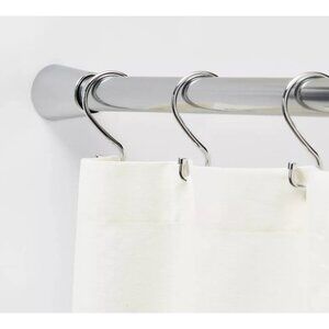 Tension Mount Chrome Finish Taper End Shower Curtain Rod 43" - 72" Long
